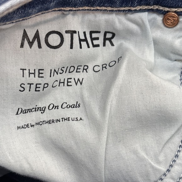 Mother Jeans Women's 26 Insider Crop Step Chew Distressed Dancing On The Coals - Picture 11 of 16